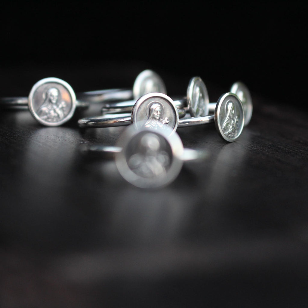 Bague catholique - Sainte Thérèse de Lisieux - argent