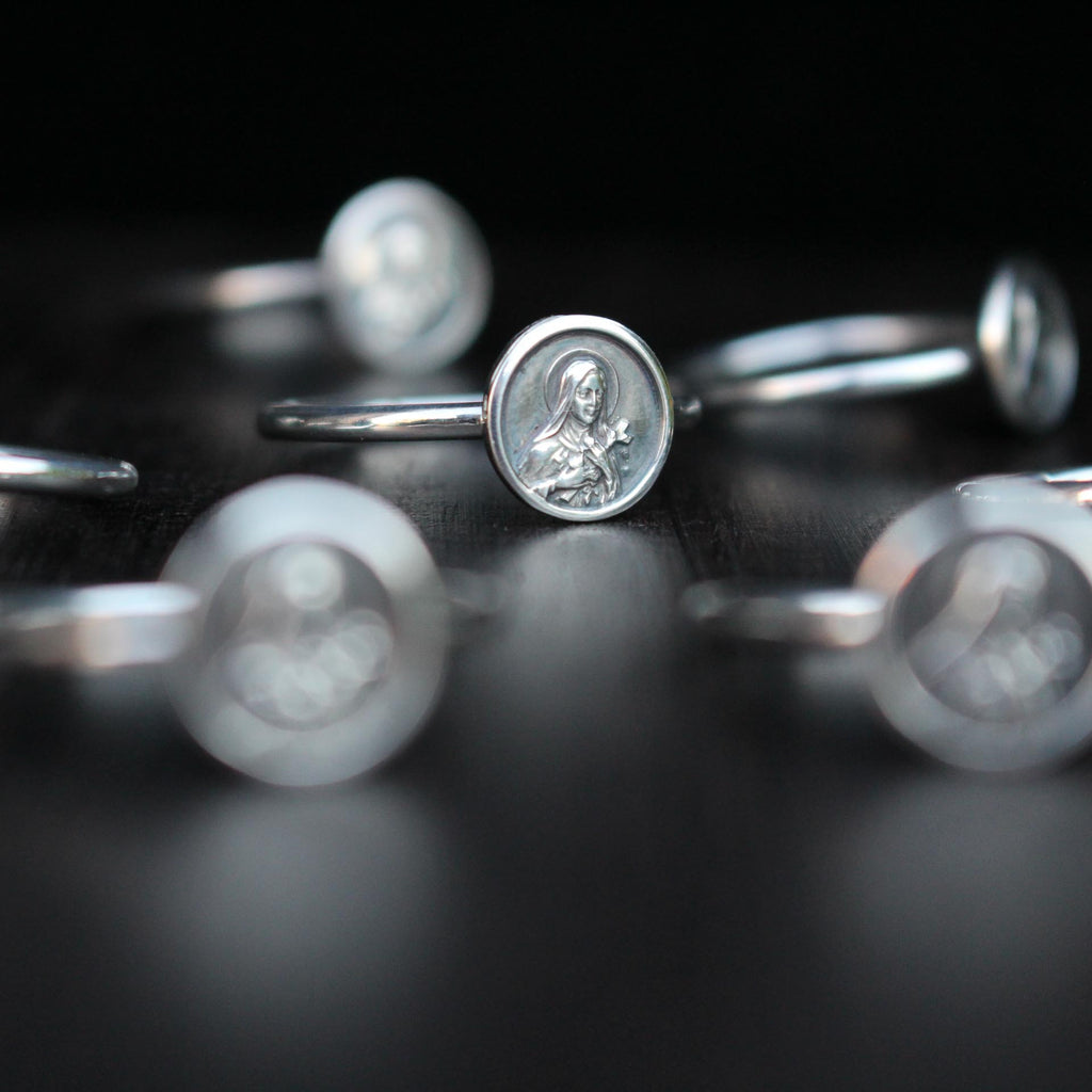 Bague catholique - Sainte Thérèse de Lisieux - argent