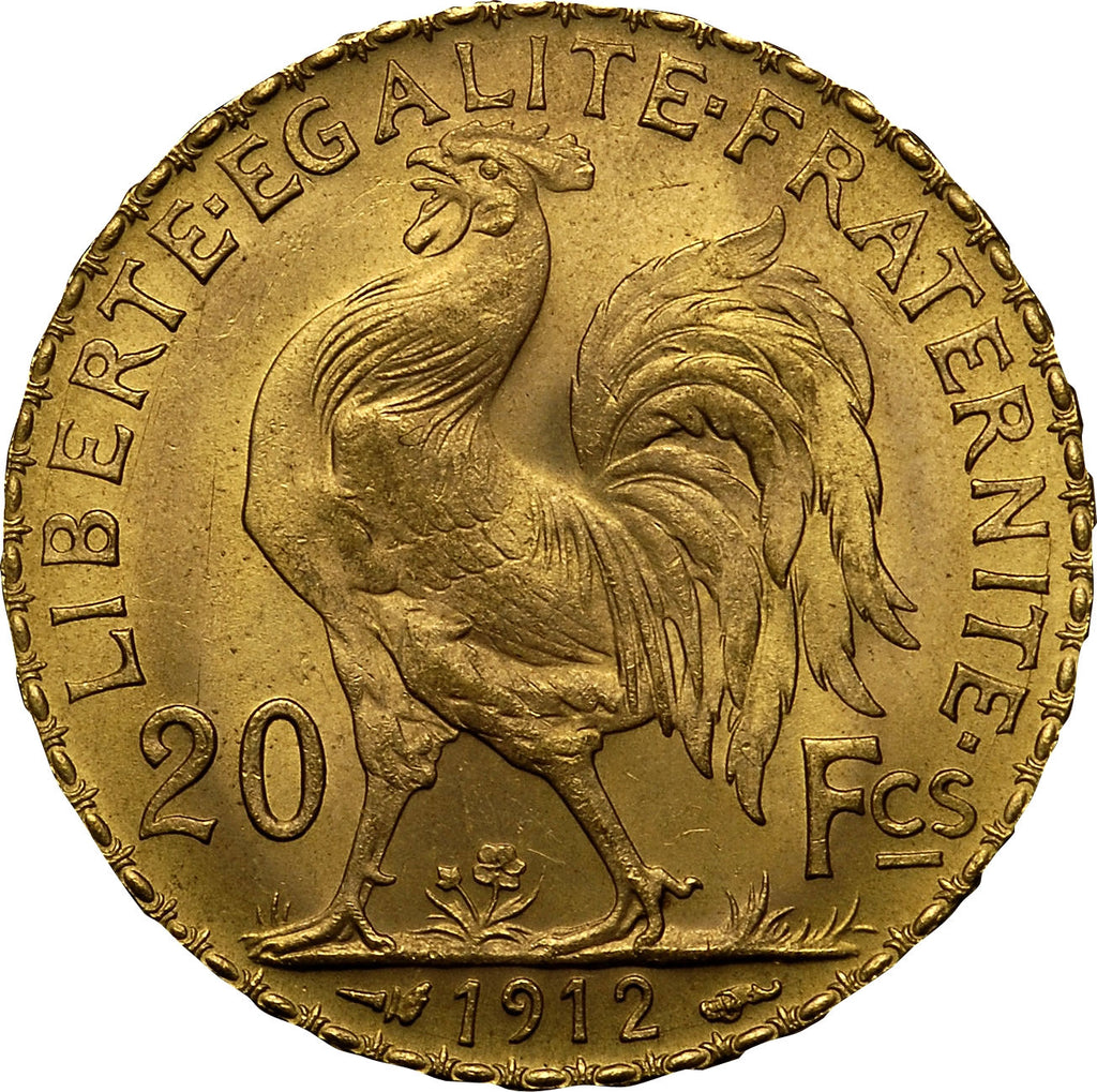 Bague louis d or - Piece de monnaie 20 Francs Coq
