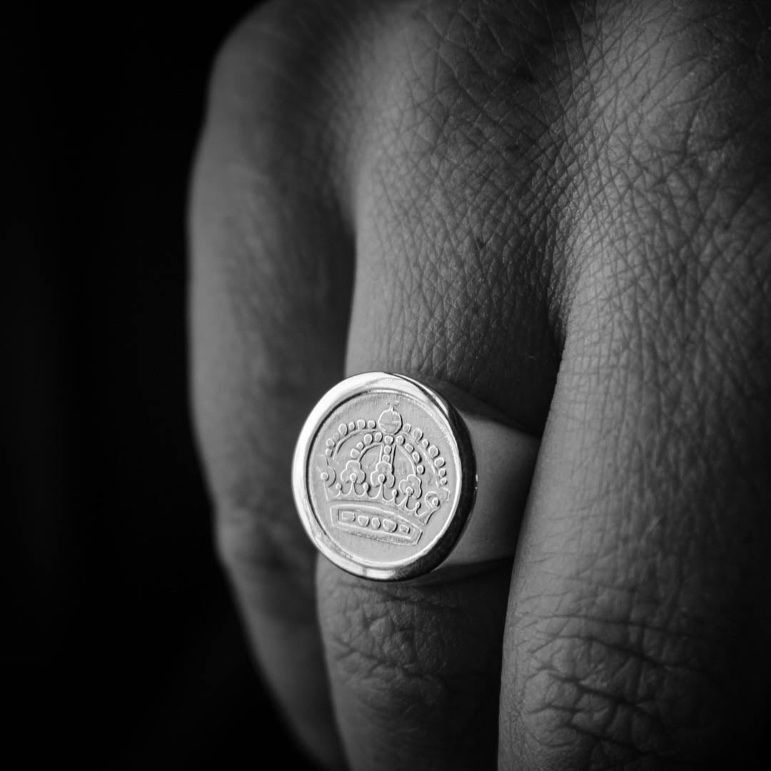Chevalière en argent - Pièce de monnaie 25 ore SUEDE